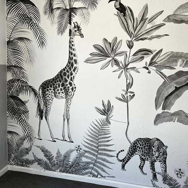 Black and white safari wallpaper