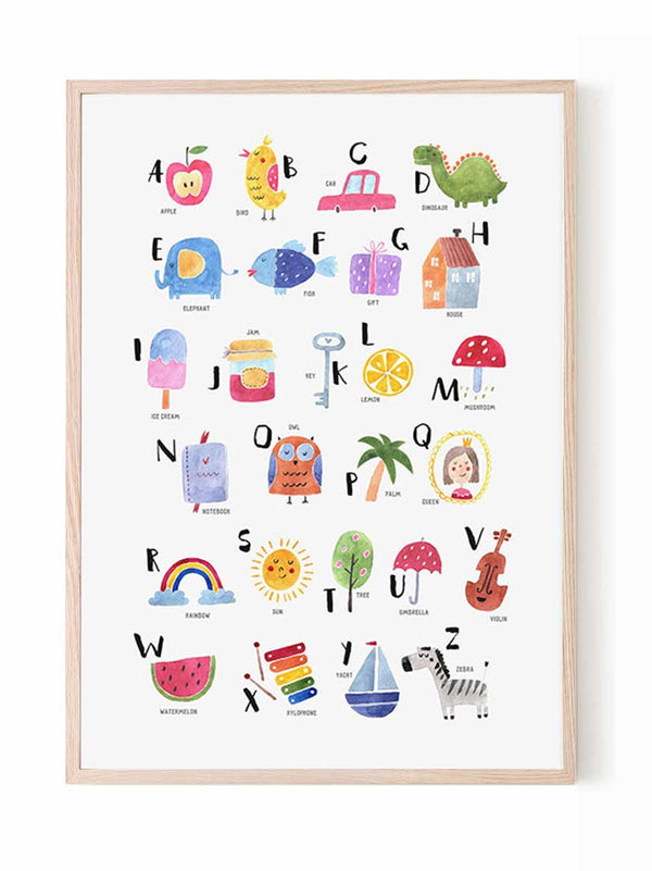 Watercolour Alphabet kids print