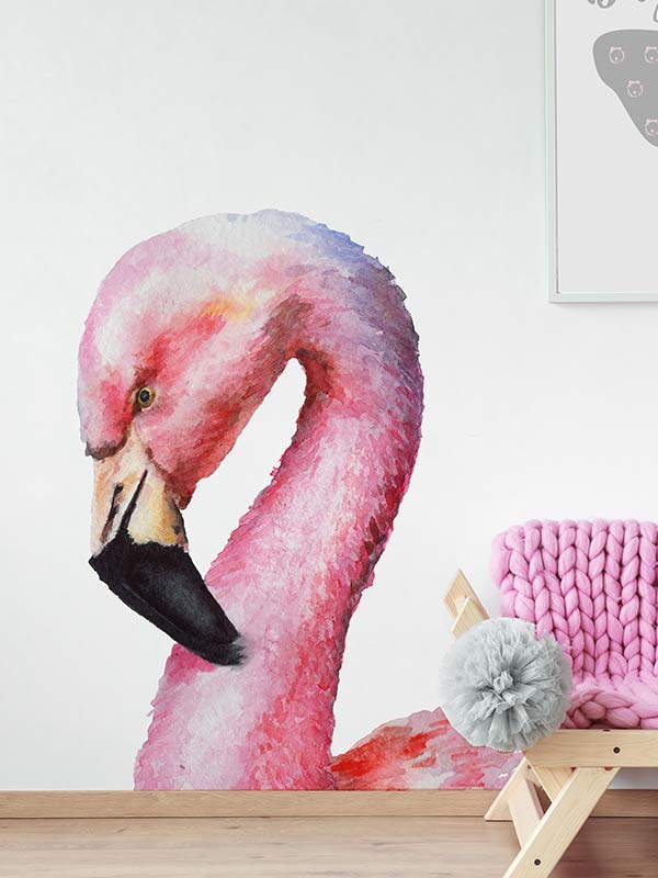 Flamingo face wall