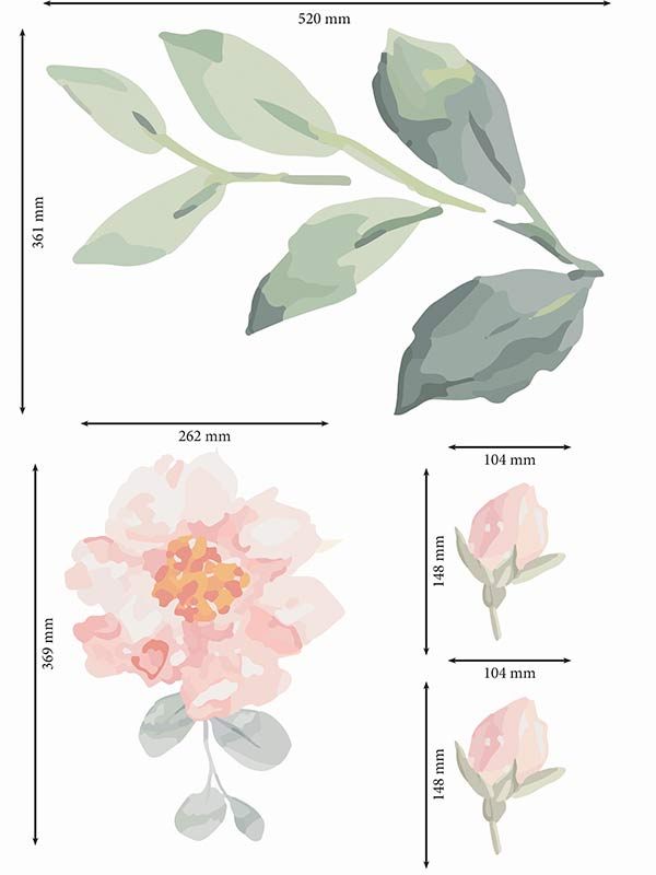 Peony wall pattern (No.1)