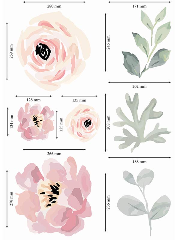 Peony wall pattern (No.1)