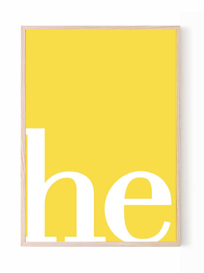 Yellow Hello print