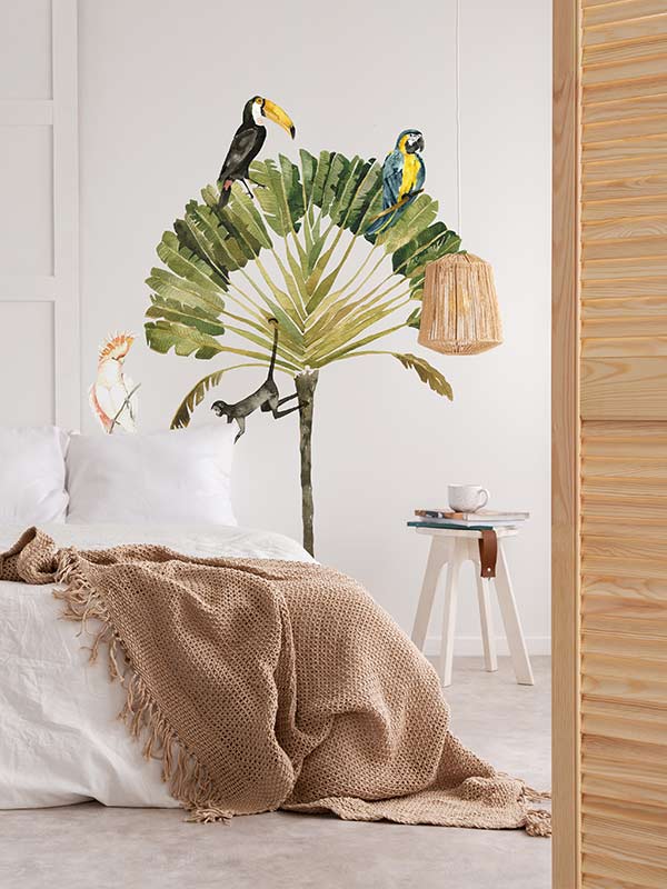 Palm Tree + tropical birds