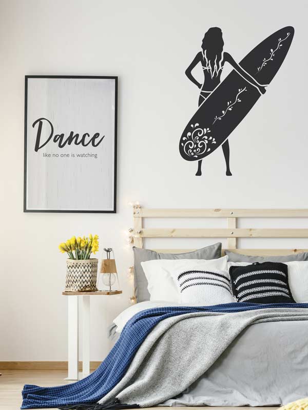 Surfer girl wall vinyl