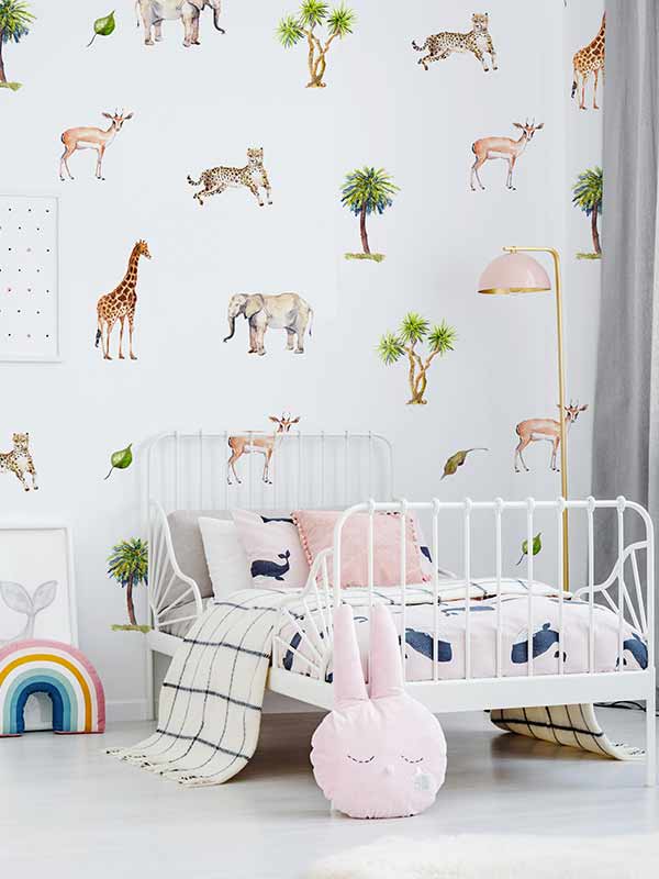 Watercolour safari family set