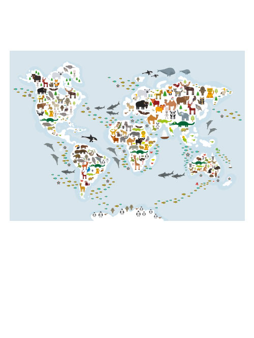 World map - animal packed!