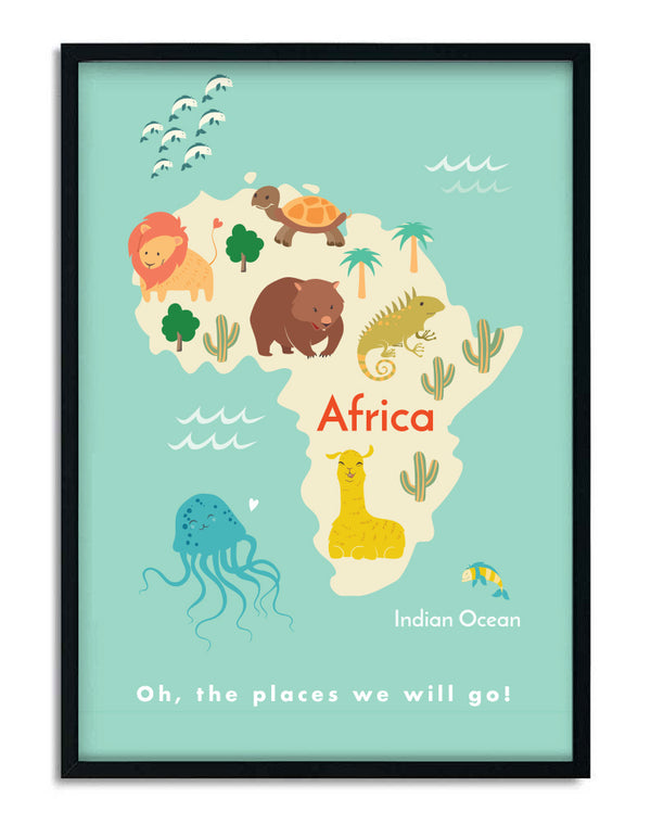 Image of a Africa with animals wall print